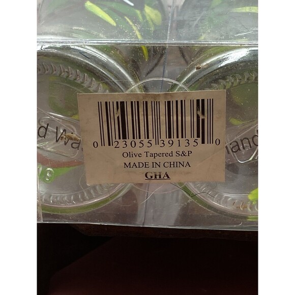 GHA Grant Howard Home Products Decorative Olive Tapered Salt & Pepper Set - Picture 8 of 9